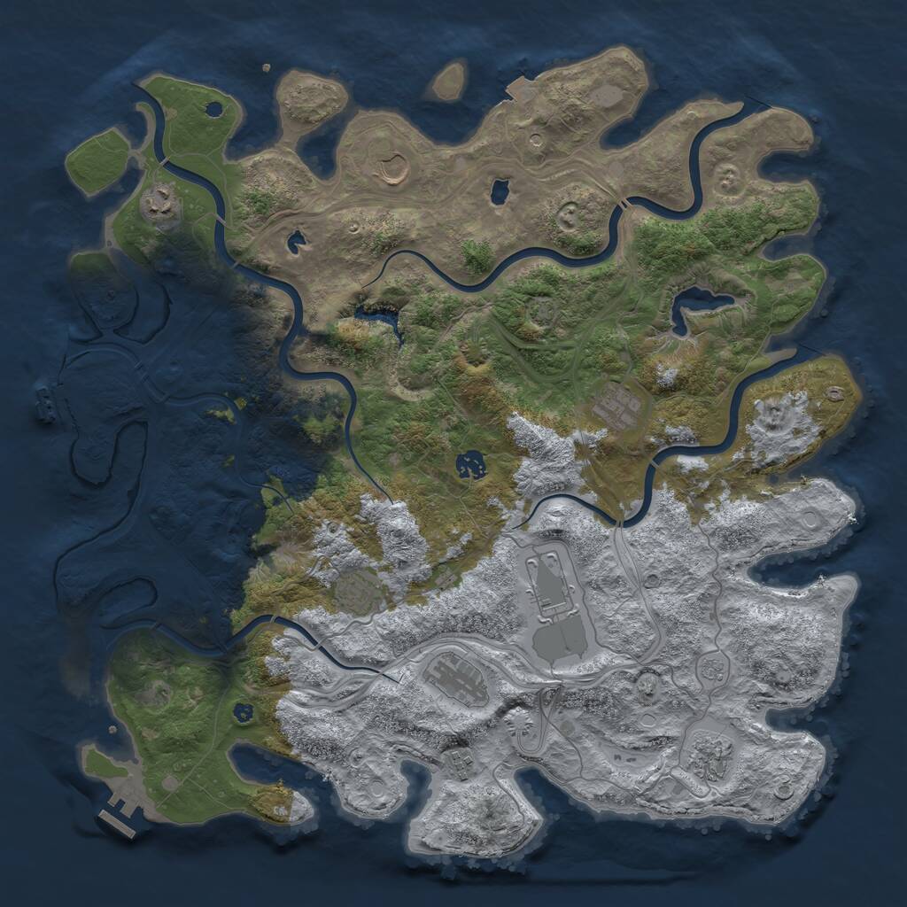 Rust Map: Procedural Map, Size: 4500, Seed: 26253, 15 Monuments