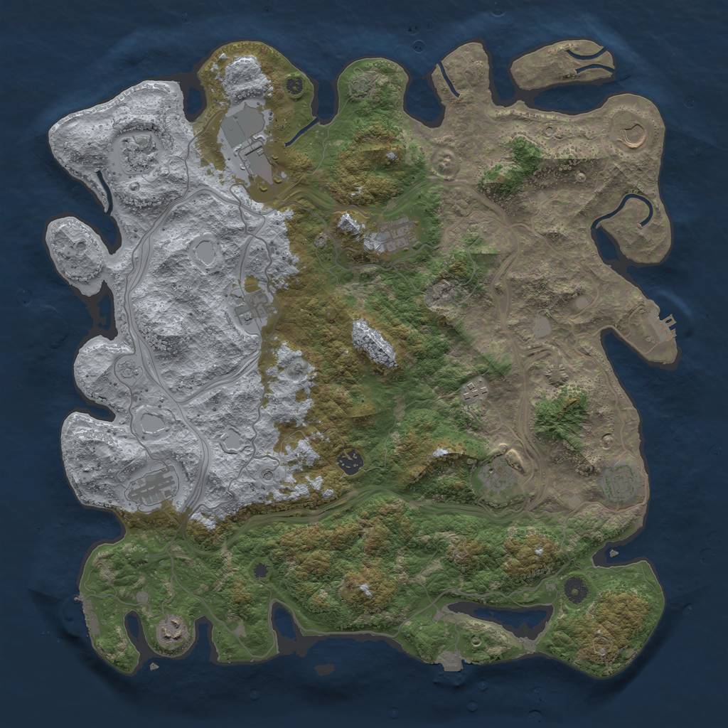 Rust Map: Procedural Map, Size: 4500, Seed: 28957, 19 Monuments