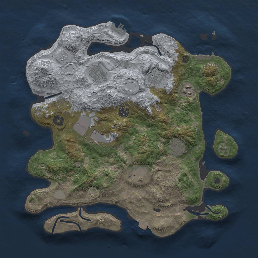 Rust Map: Procedural Map, Size: 3500, Seed: 694201336, 15 Monuments