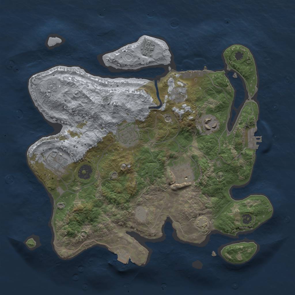 Rust Map: Procedural Map, Size: 3000, Seed: 4139268, 13 Monuments