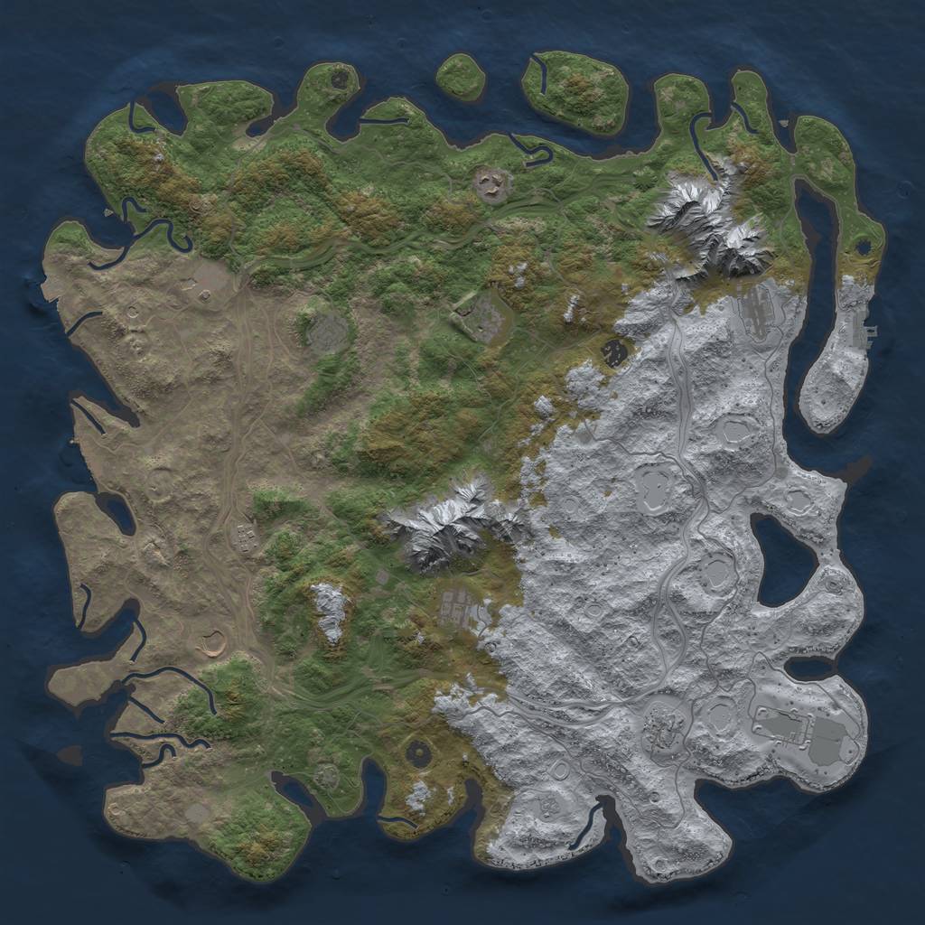 Rust Map: Procedural Map, Size: 5300, Seed: 980076065, 19 Monuments