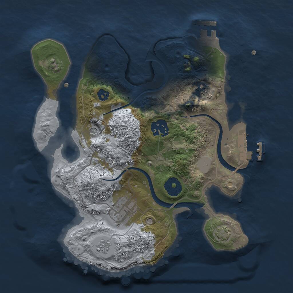 Rust Map: Procedural Map, Size: 2500, Seed: 264058623, 9 Monuments