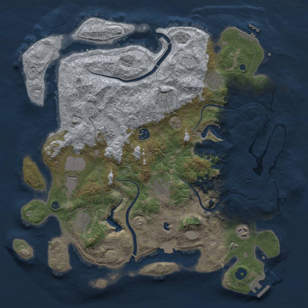 Rust Map: Procedural Map, Size: 4000, Seed: 4297859, 15 Monuments