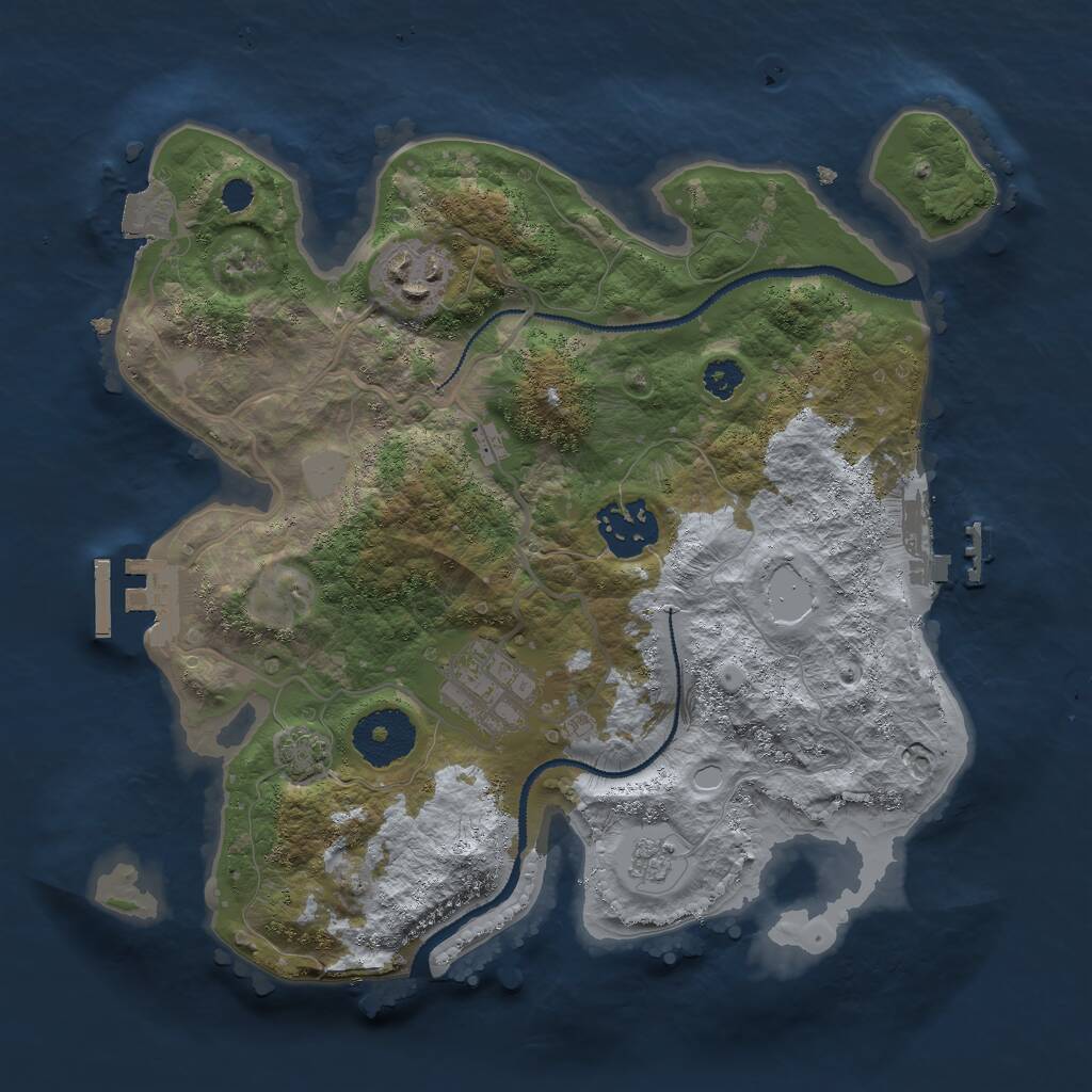 Rust Map: Procedural Map, Size: 2800, Seed: 78445533, 8 Monuments