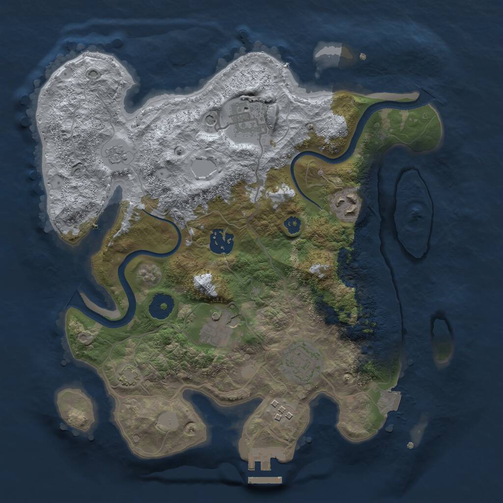 Rust Map: Procedural Map, Size: 3000, Seed: 31484, 11 Monuments