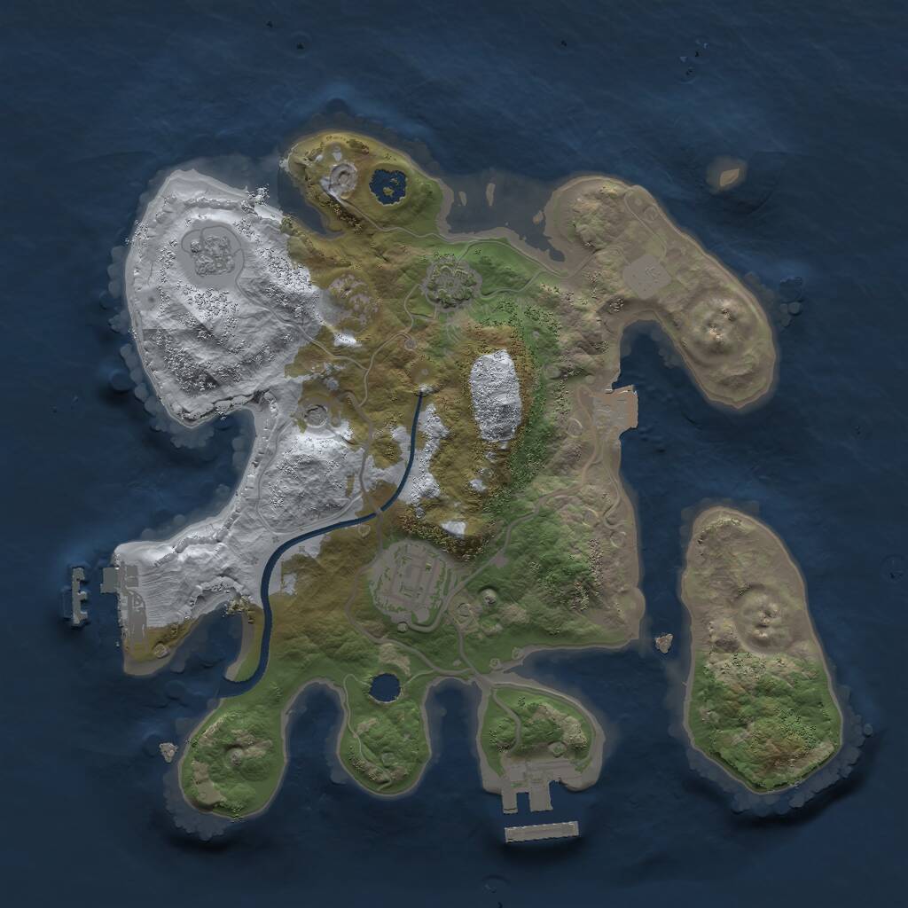 Rust Map: Procedural Map, Size: 2500, Seed: 1367586072, 7 Monuments