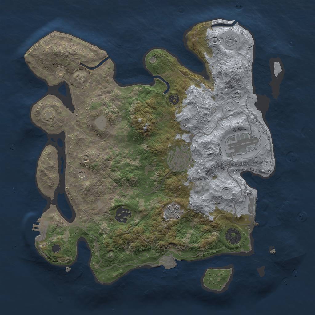 Rust Map: Procedural Map, Size: 3000, Seed: 13192, 12 Monuments
