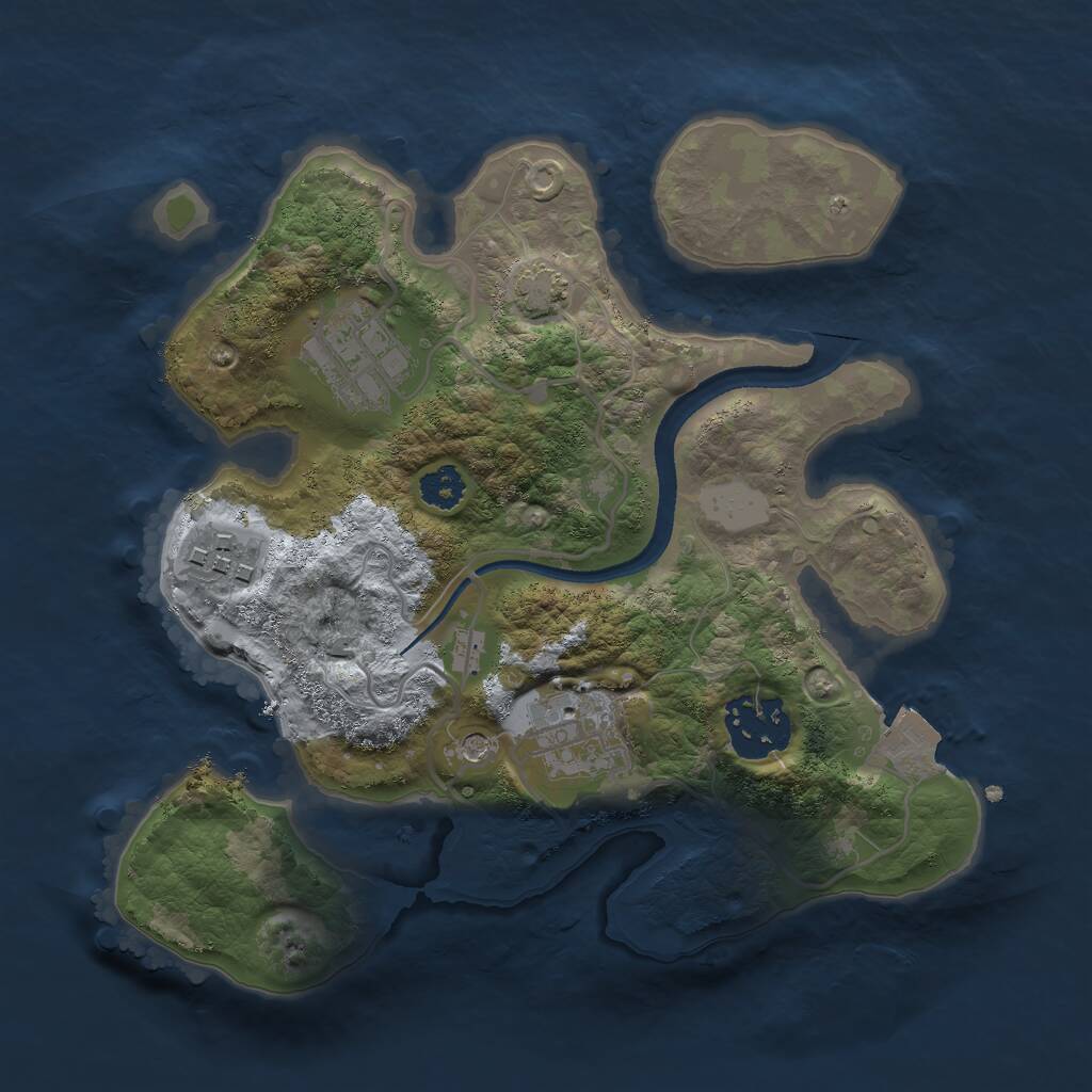 Rust Map: Procedural Map, Size: 2500, Seed: 624207229, 7 Monuments