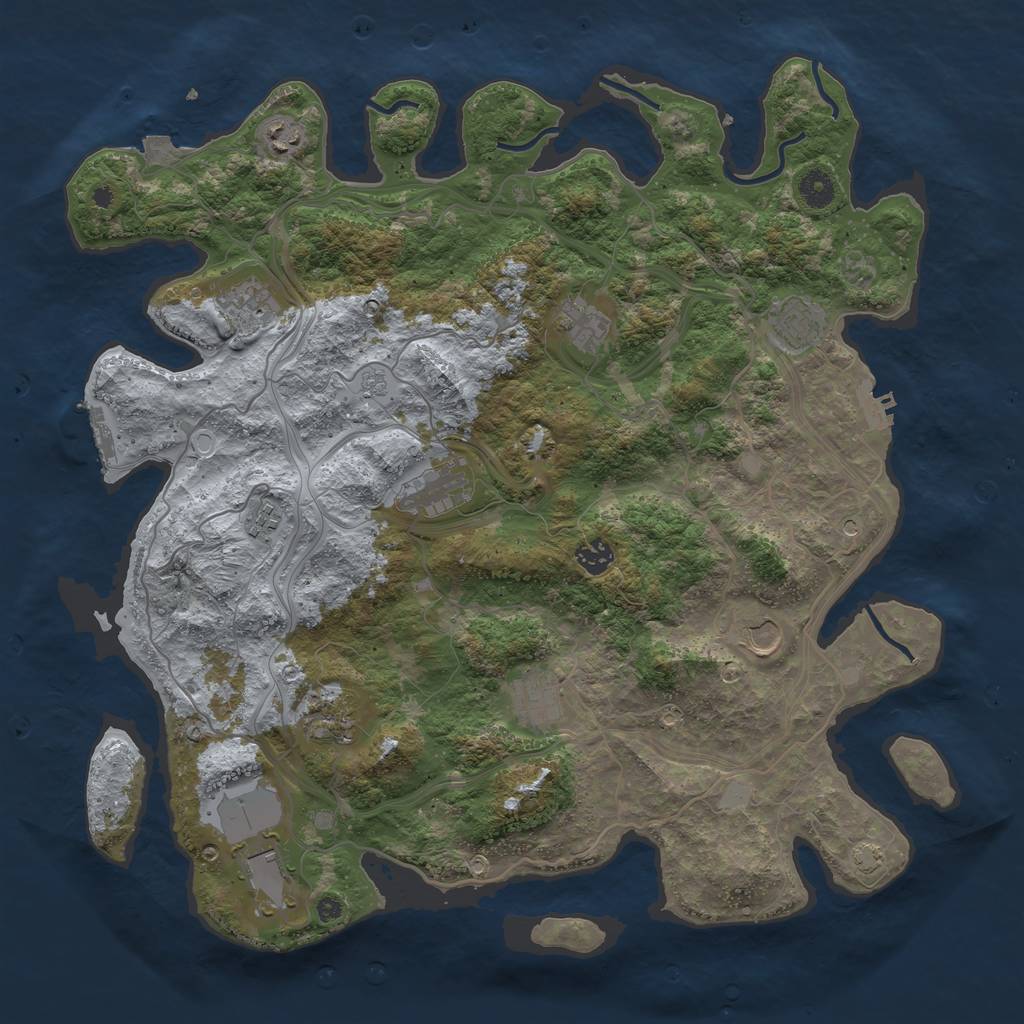 Rust Map: Procedural Map, Size: 4250, Seed: 1730599023, 19 Monuments