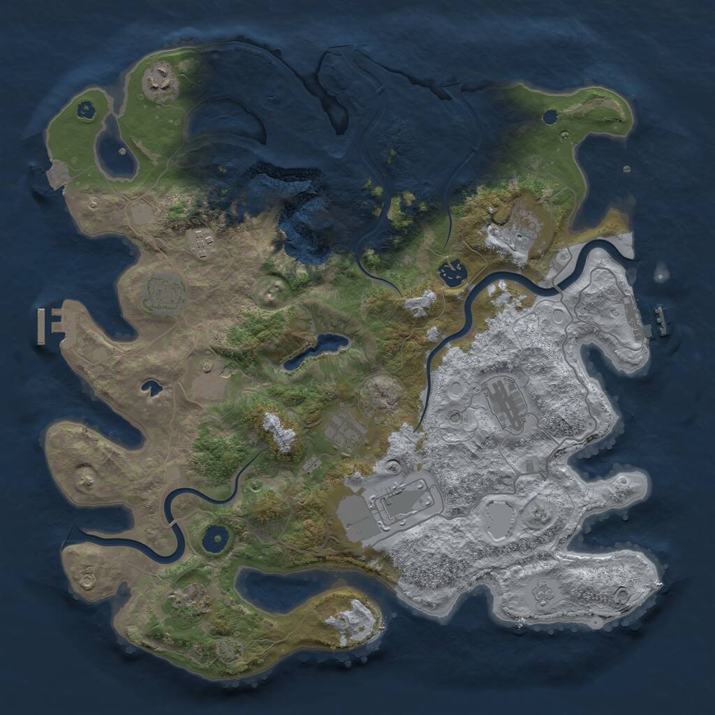 Rust Map: Procedural Map, Size: 4000, Seed: 822059585, 16 Monuments