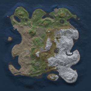 Thumbnail Rust Map: Procedural Map, Size: 3000, Seed: 19492, 11 Monuments