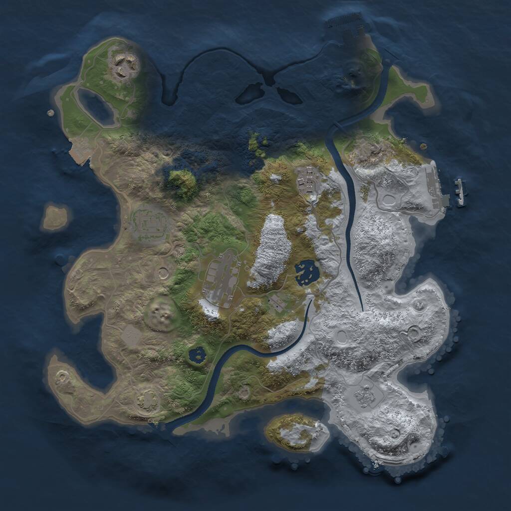 Rust Map: Procedural Map, Size: 3000, Seed: 19492, 11 Monuments