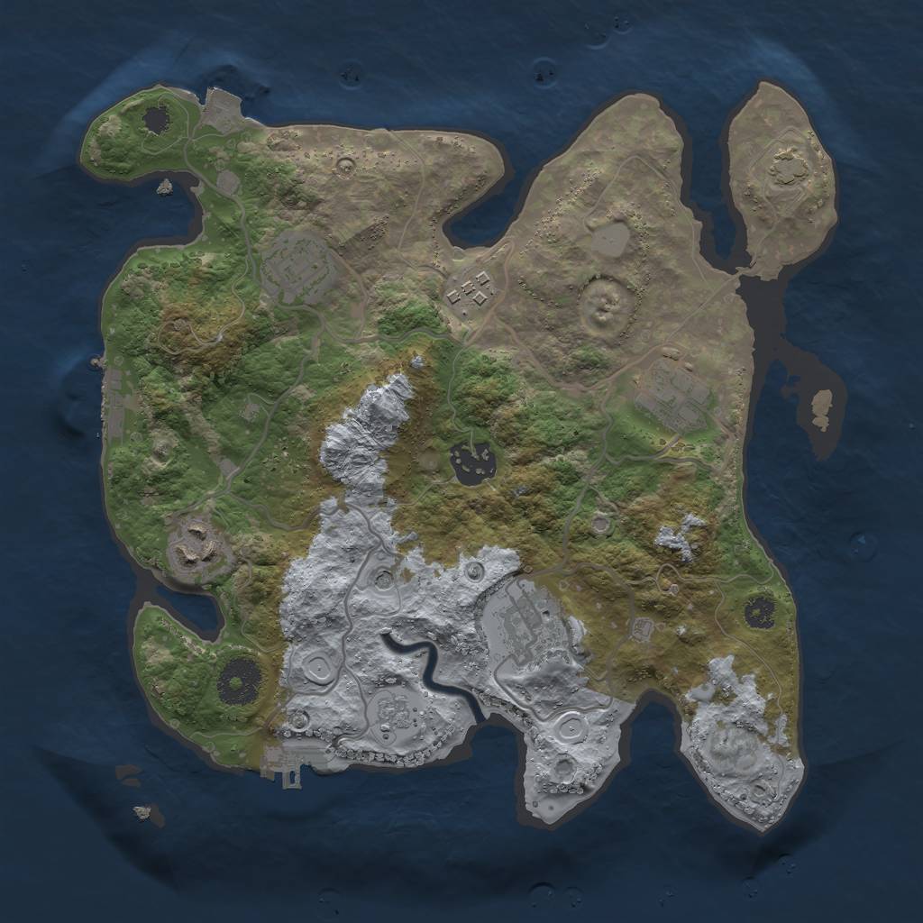 Rust Map: Procedural Map, Size: 3000, Seed: 41881986, 14 Monuments