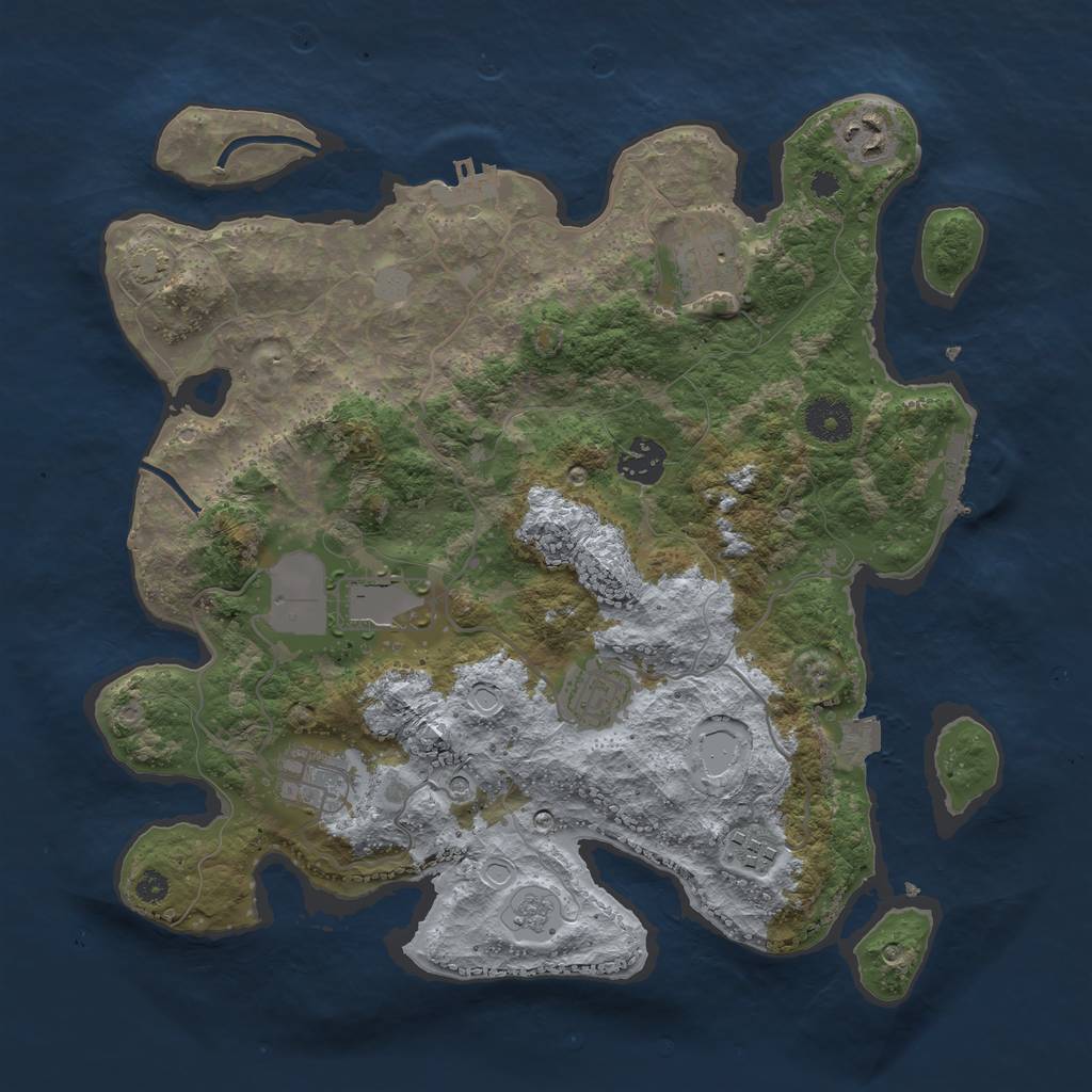 Rust Map: Procedural Map, Size: 3500, Seed: 99489019, 15 Monuments