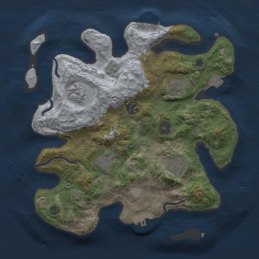 Rust Map: Procedural Map, Size: 3000, Seed: 642957032, 13 Monuments