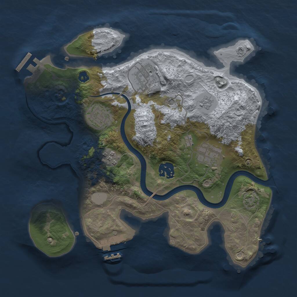 Rust Map: Procedural Map, Size: 2750, Seed: 1976781183, 11 Monuments