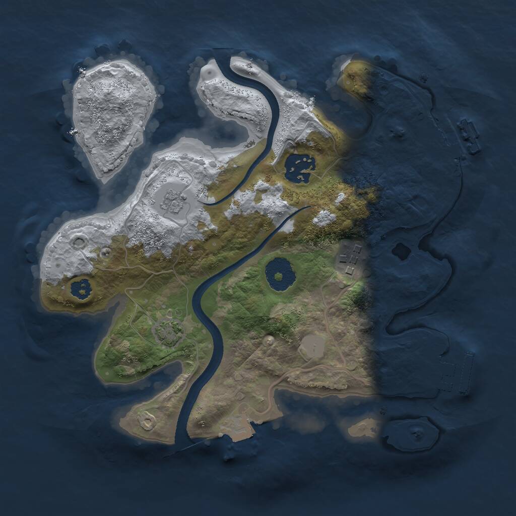 Rust Map: Procedural Map, Size: 2500, Seed: 6328, 7 Monuments