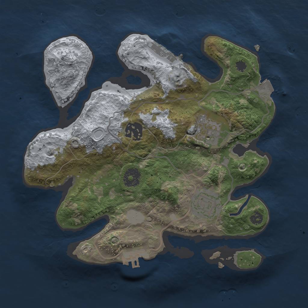 Rust Map: Procedural Map, Size: 2500, Seed: 6328, 8 Monuments