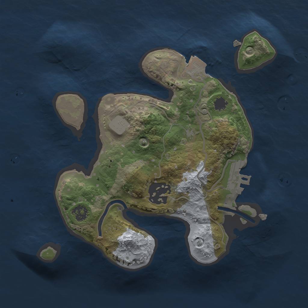 Rust Map: Procedural Map, Size: 2000, Seed: 827347553, 5 Monuments