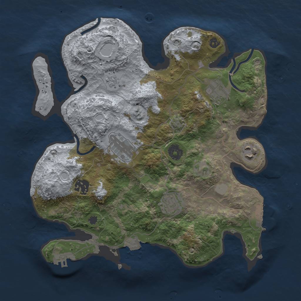 Rust Map: Procedural Map, Size: 3000, Seed: 1531313900, 12 Monuments