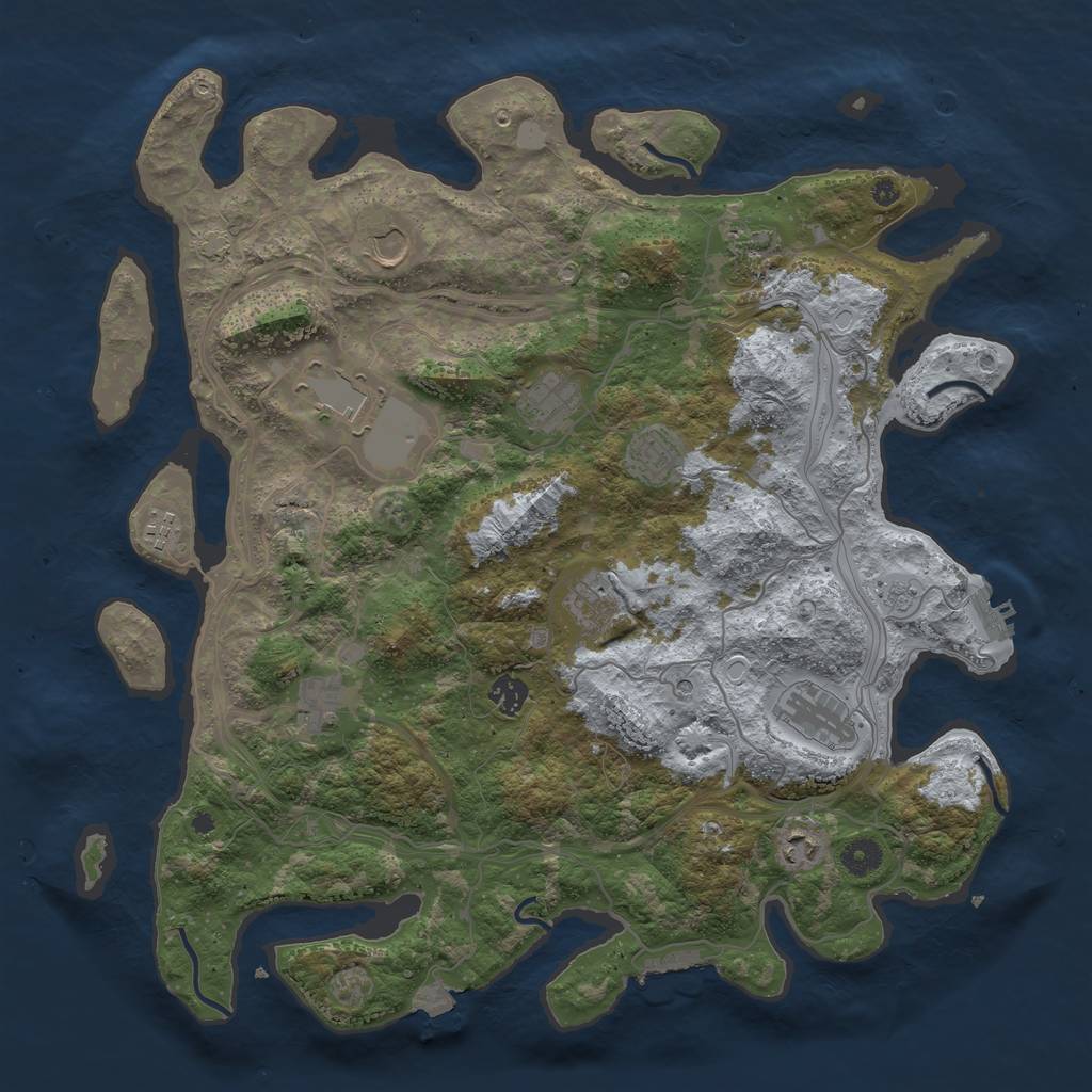 Rust Map: Procedural Map, Size: 4250, Seed: 1254, 19 Monuments