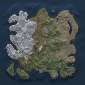 Thumbnail Rust Map: Procedural Map, Size: 3500, Seed: 432654634, 17 Monuments