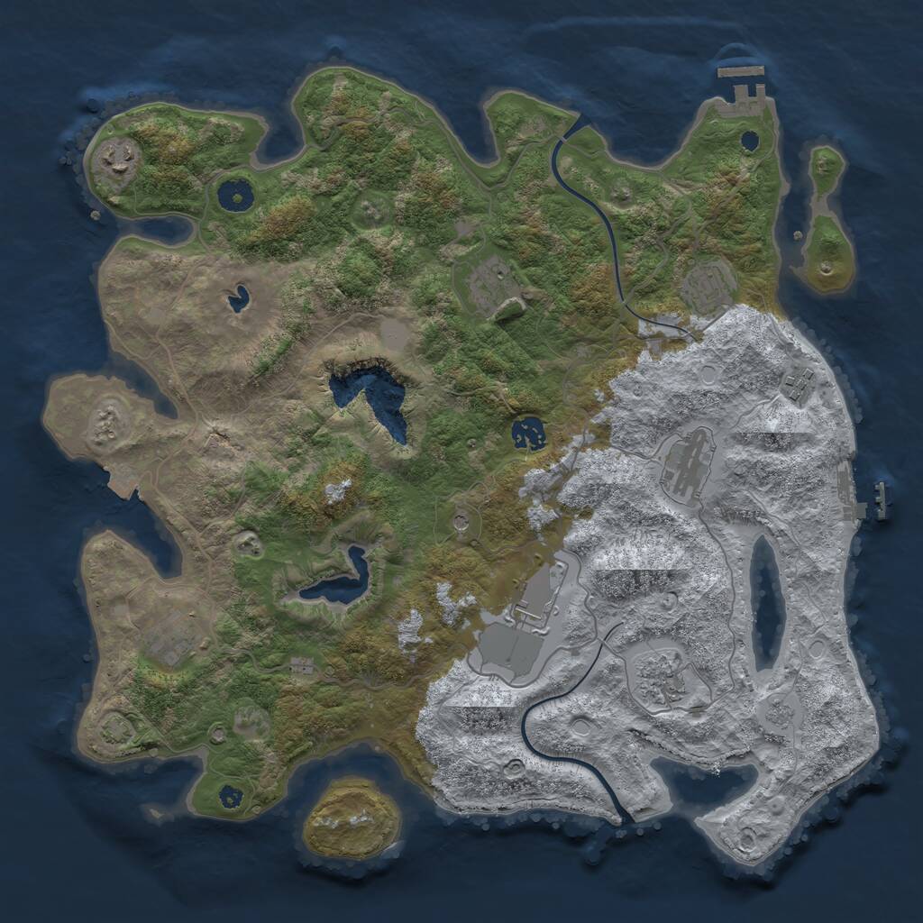 Rust Map: Procedural Map, Size: 4000, Seed: 123466789, 15 Monuments