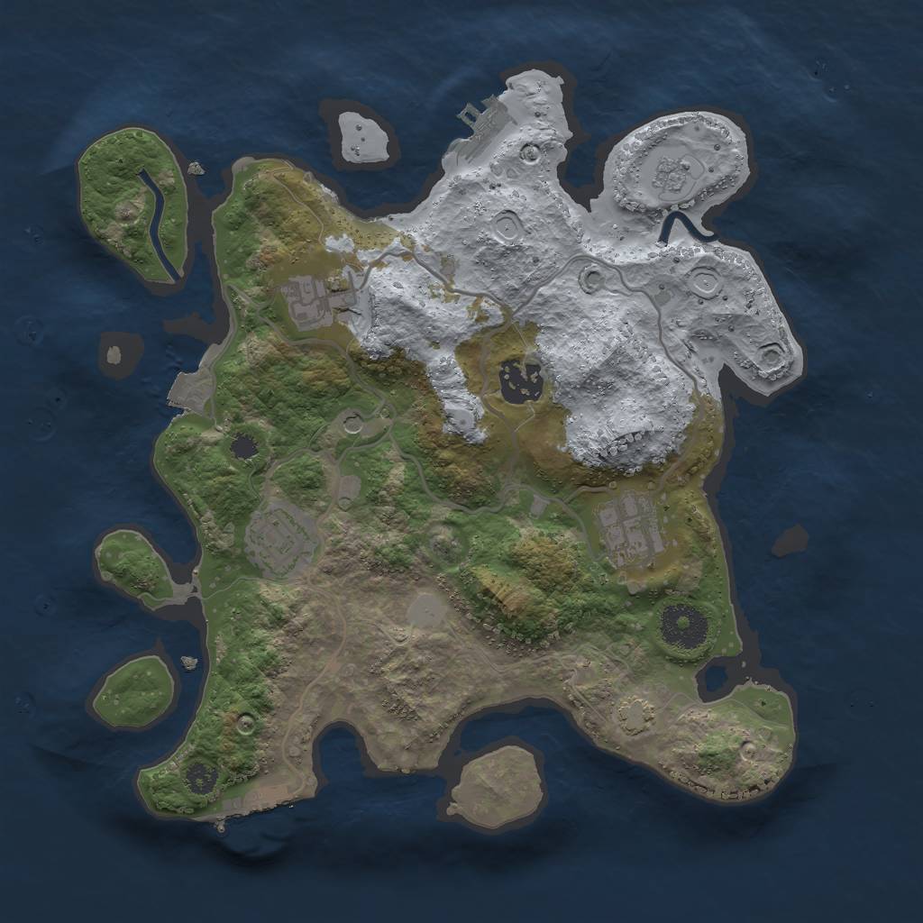 Rust Map: Procedural Map, Size: 3000, Seed: 463594731, 12 Monuments