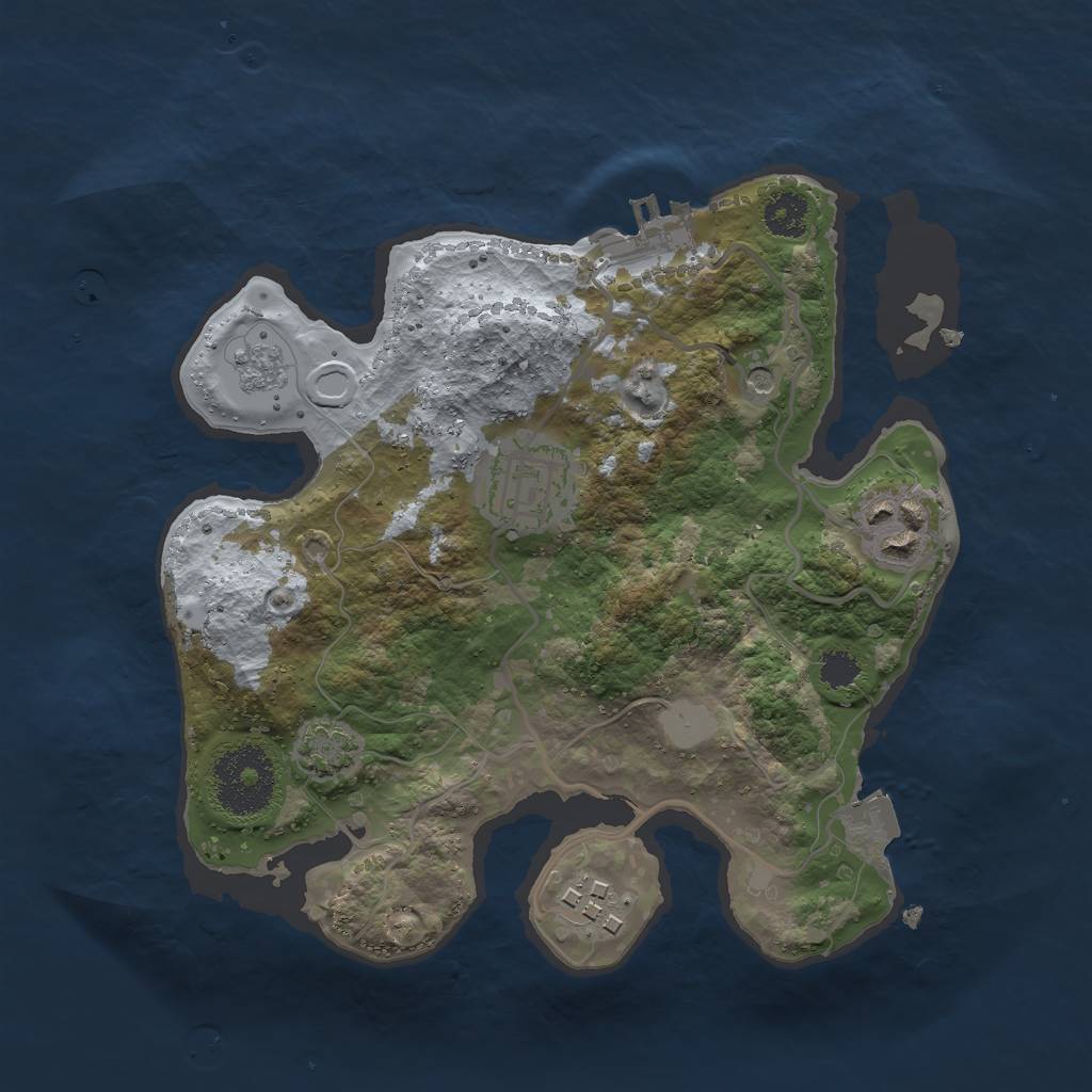 Rust Map: Procedural Map, Size: 2500, Seed: 489006153, 10 Monuments