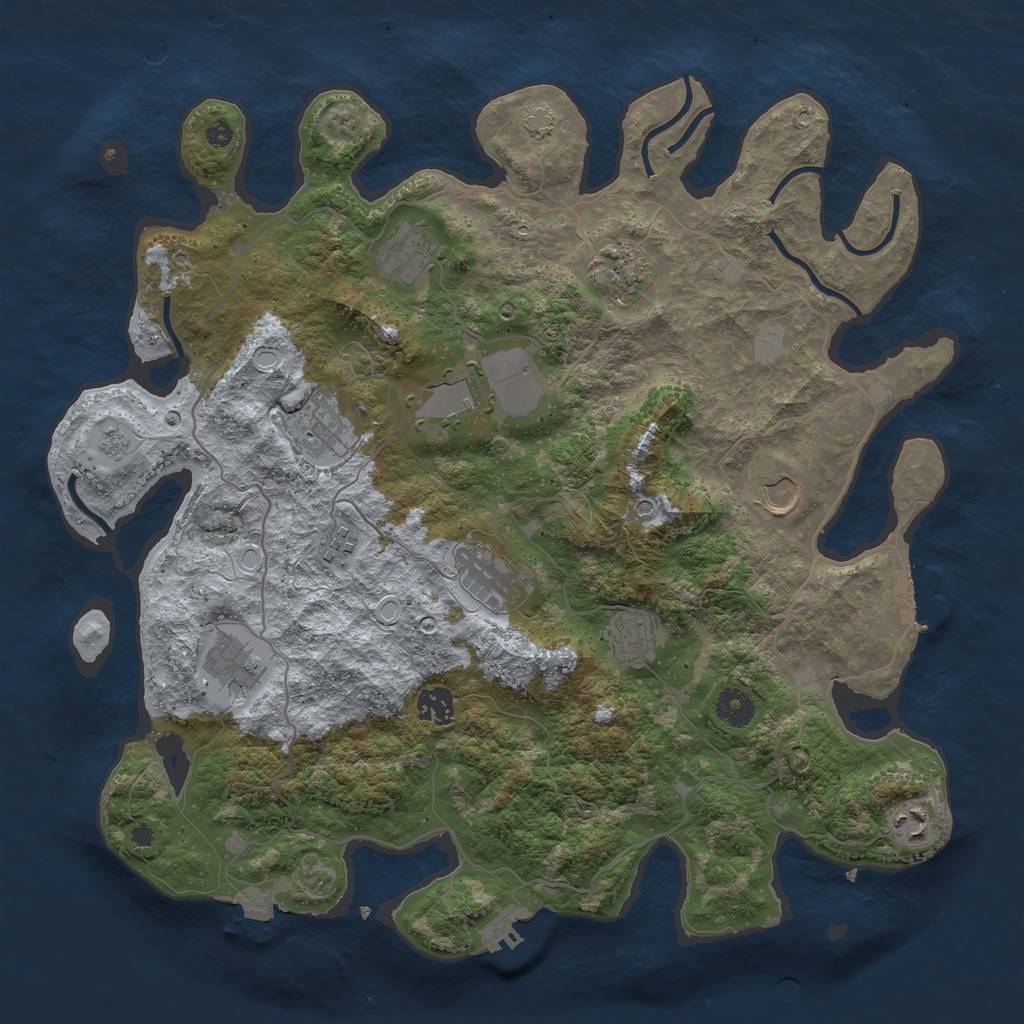 Rust Map: Procedural Map, Size: 4000, Seed: 588225935, 19 Monuments