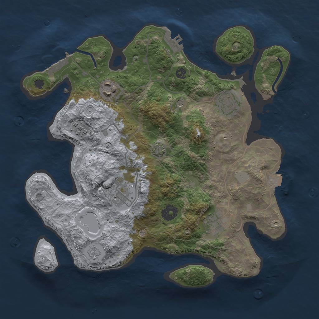 Rust Map: Procedural Map, Size: 3000, Seed: 9638512, 13 Monuments