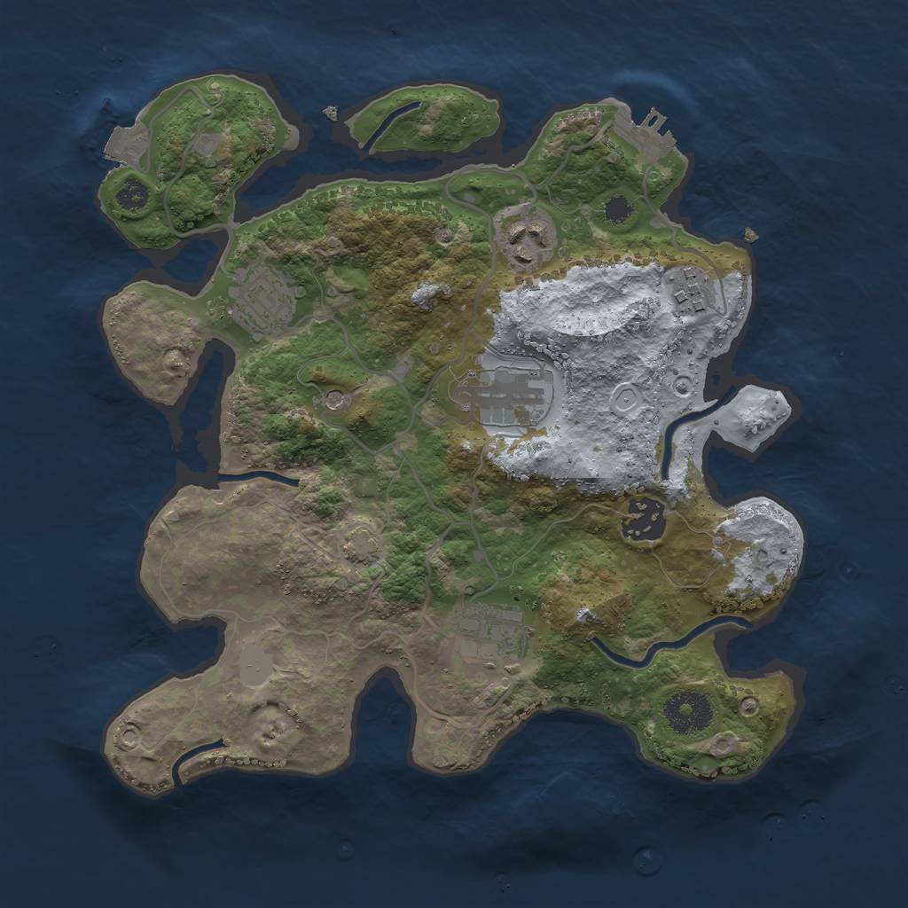 Rust Map: Procedural Map, Size: 3000, Seed: 613745612, 12 Monuments