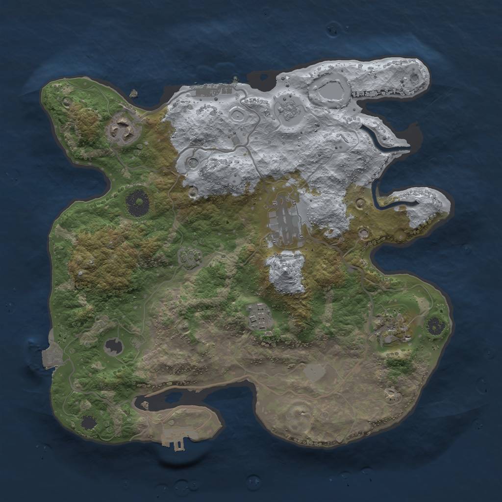 Rust Map: Procedural Map, Size: 3000, Seed: 6592873, 12 Monuments