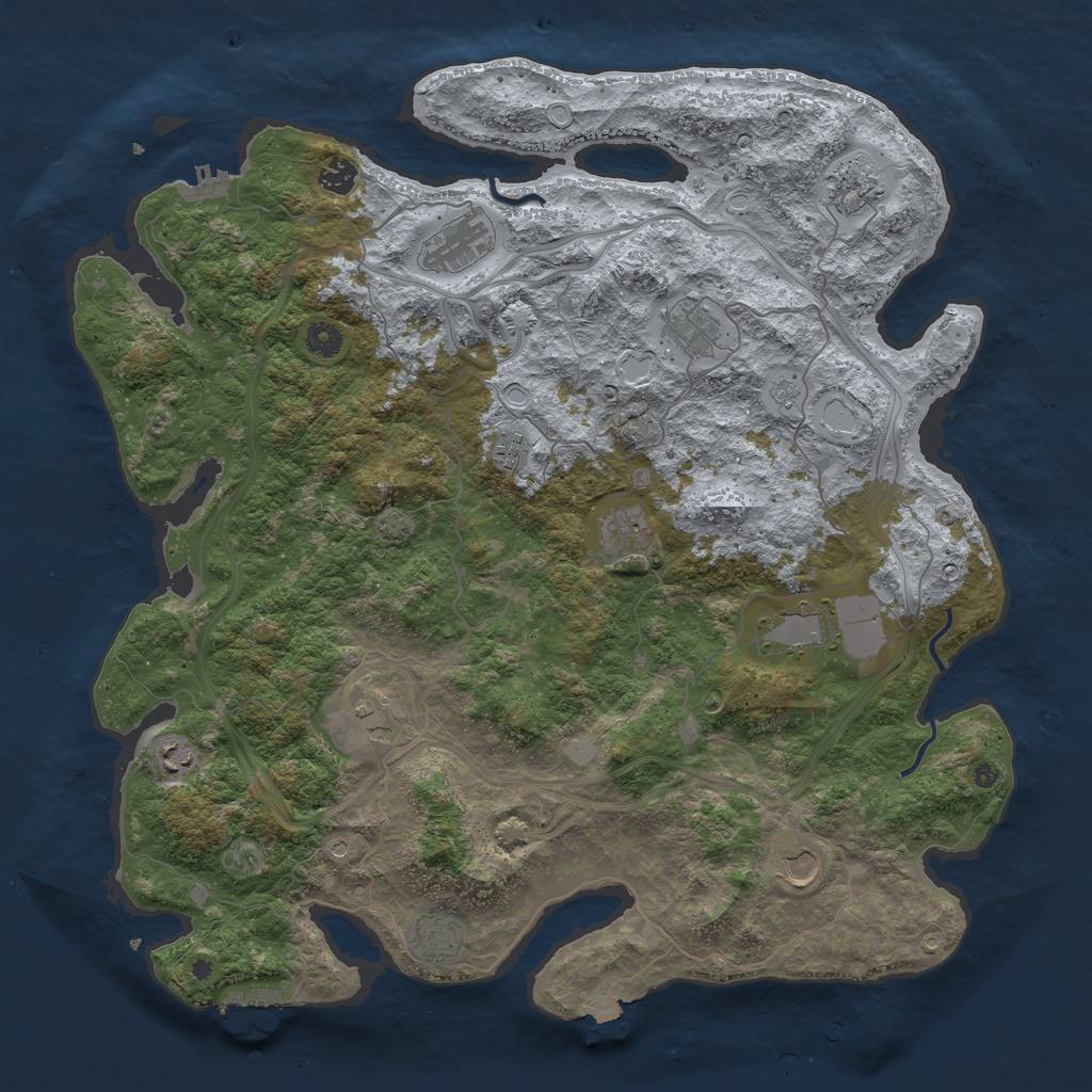 Rust Map: Procedural Map, Size: 4500, Seed: 346182528, 19 Monuments