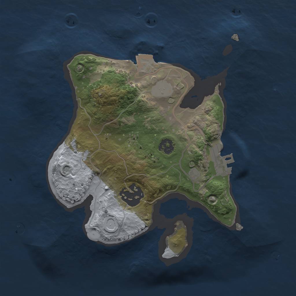 Rust Map: Procedural Map, Size: 2000, Seed: 65328, 5 Monuments