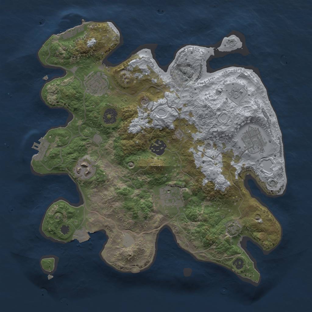 Rust Map: Procedural Map, Size: 3000, Seed: 277046169, 13 Monuments