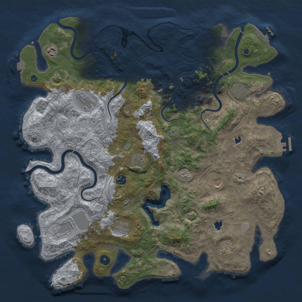 Rust Map: Procedural Map, Size: 4500, Seed: 65445882, 16 Monuments