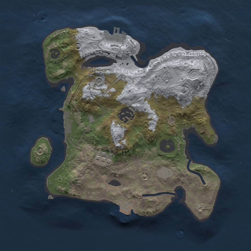 Rust Map: Procedural Map, Size: 2500, Seed: 52686071, 9 Monuments