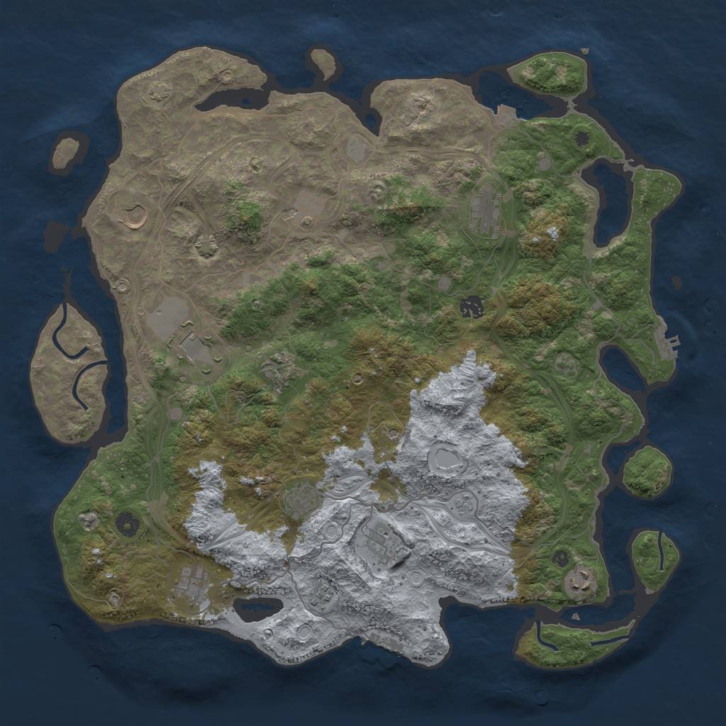 Rust Map: Procedural Map, Size: 4500, Seed: 4412341, 19 Monuments