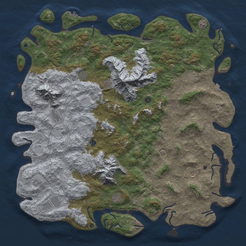 Rust Map: Procedural Map, Size: 6000, Seed: 67267870, 19 Monuments