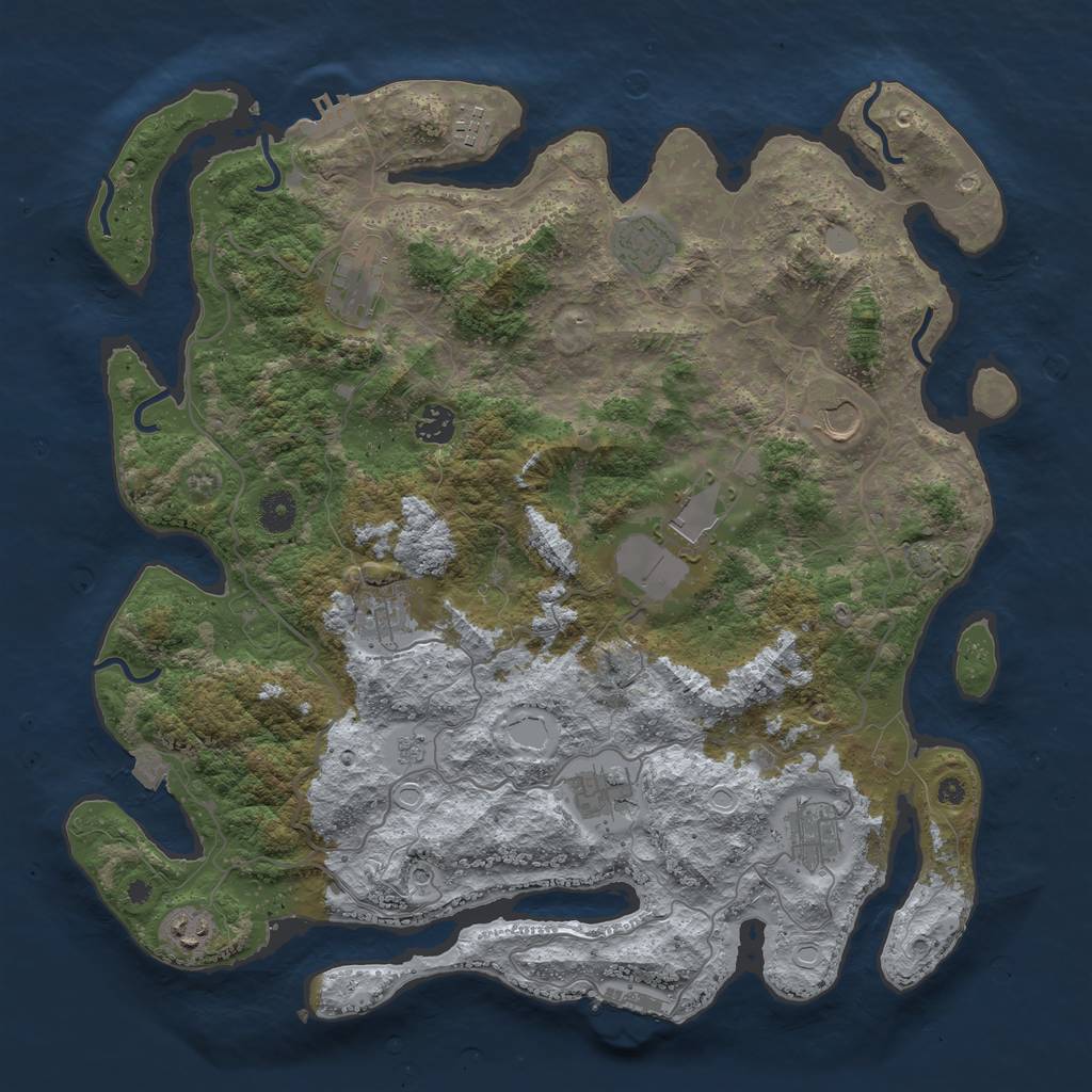 Rust Map: Procedural Map, Size: 4098, Seed: 824183621, 18 Monuments