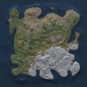 Thumbnail Rust Map: Procedural Map, Size: 3500, Seed: 125124126, 17 Monuments