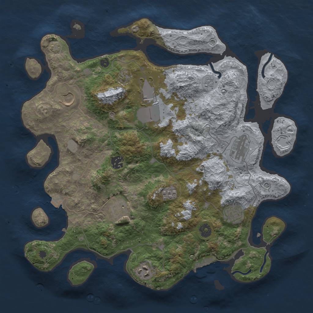 Rust Map: Procedural Map, Size: 3600, Seed: 22506, 15 Monuments