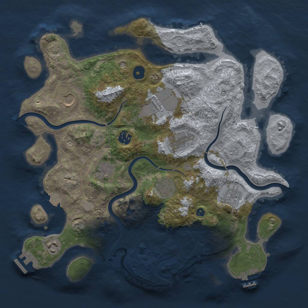 Rust Map: Procedural Map, Size: 3600, Seed: 22506, 15 Monuments