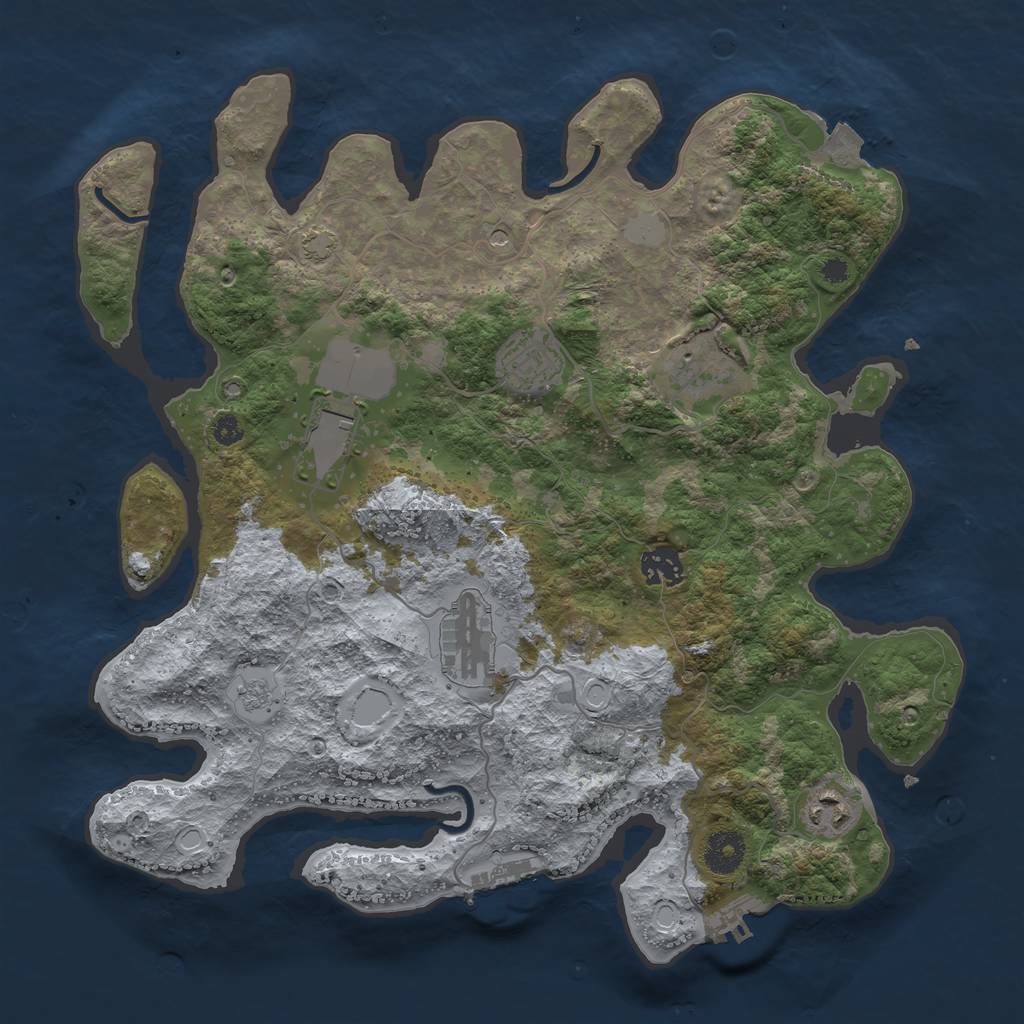 Rust Map: Procedural Map, Size: 3600, Seed: 12506, 14 Monuments