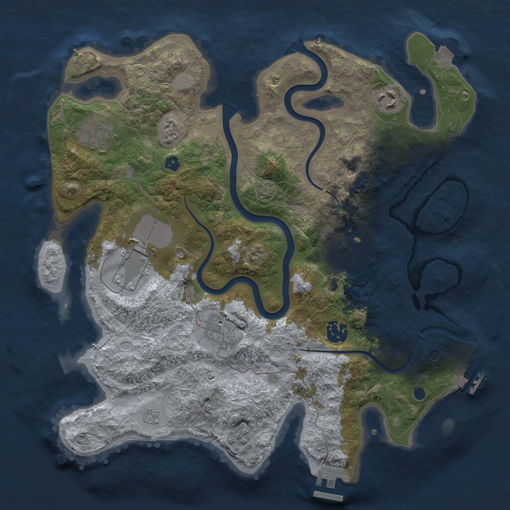 Rust Map: Procedural Map, Size: 3500, Seed: 269106677, 13 Monuments