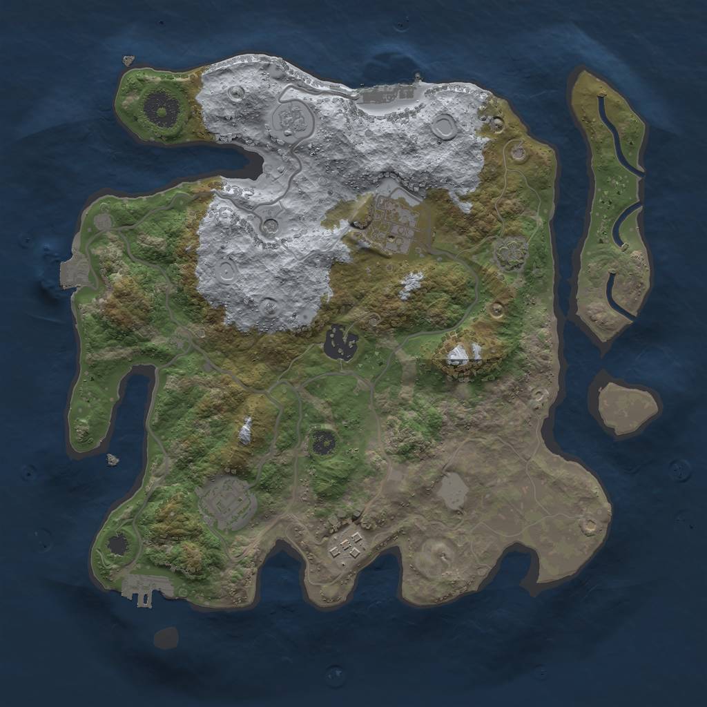 Rust Map: Procedural Map, Size: 3000, Seed: 31346, 12 Monuments