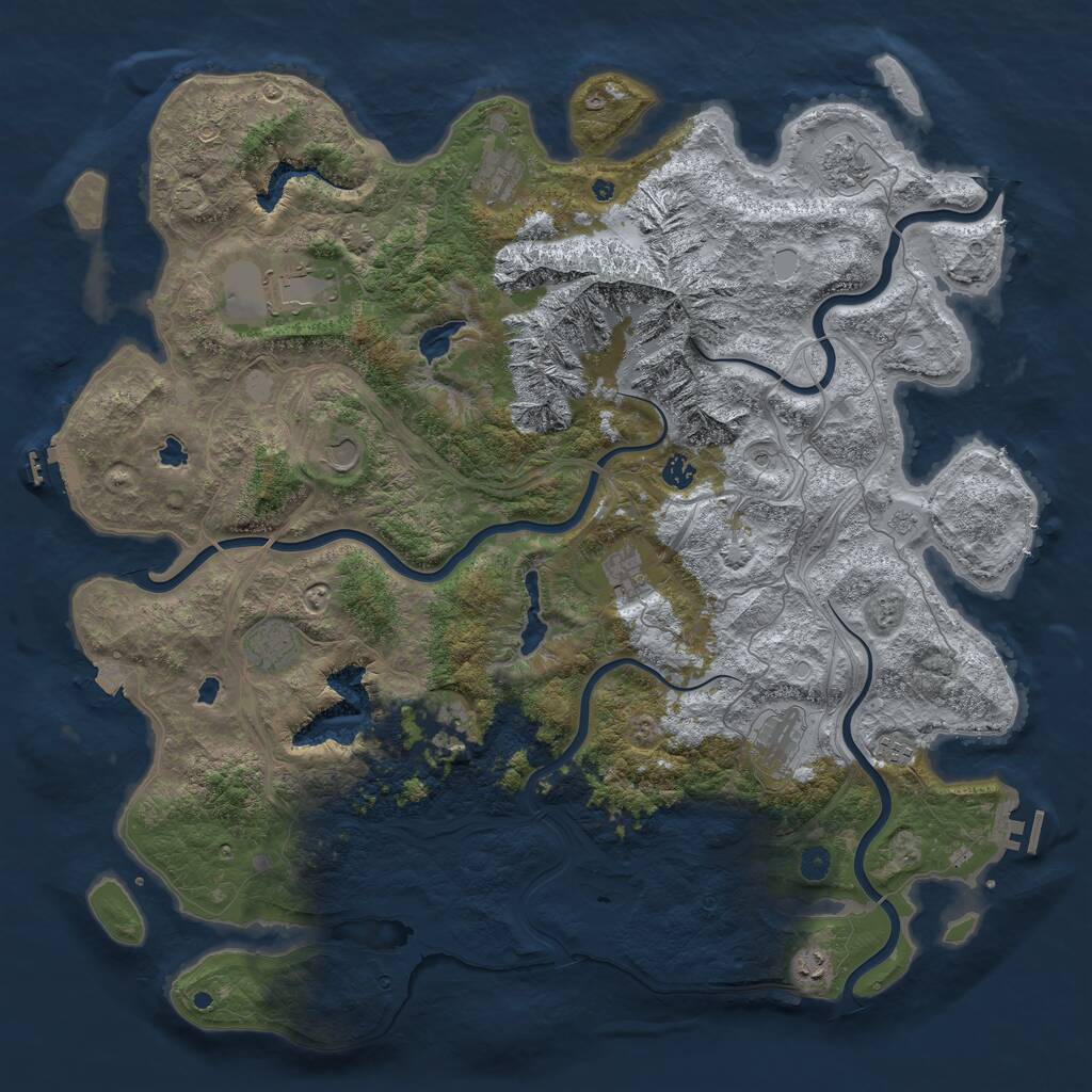 Rust Map: Procedural Map, Size: 5000, Seed: 6250, 17 Monuments