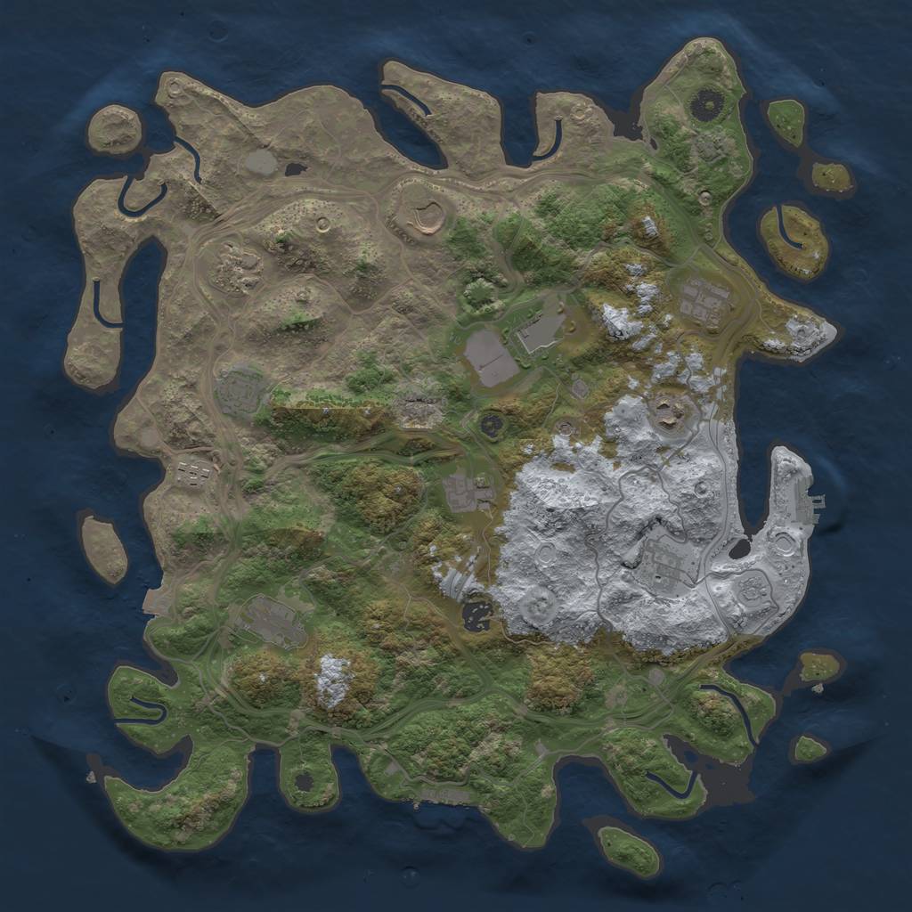 Rust Map: Procedural Map, Size: 4250, Seed: 628133346, 19 Monuments