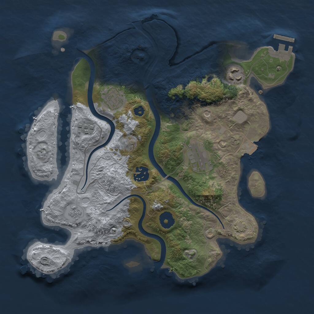Rust Map: Procedural Map, Size: 3000, Seed: 753633, 10 Monuments